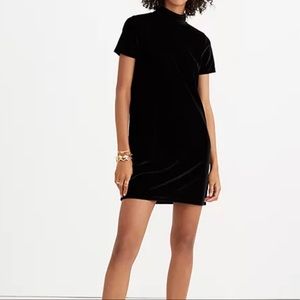 madewell velvet mockneck tee dress